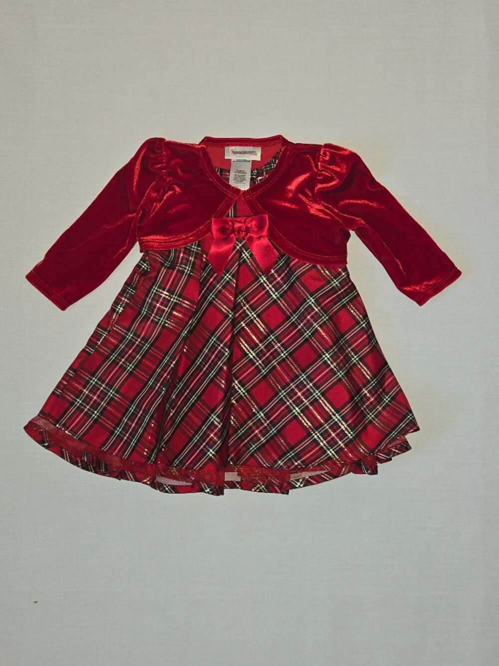NWOT Red Plaid Holiday Dress 12M Christmas Church Party Outfit